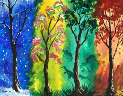 Seasons Painting Seasons Painting Four Seasons Painting Tree Painting