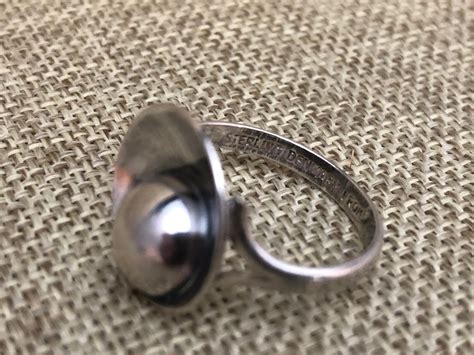 Vintage Sterling Silver Modernist Ring Size 575 Ne From Denmark