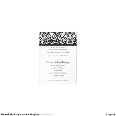 damask wedding invitation template 5 x 7 invitation card zazzle