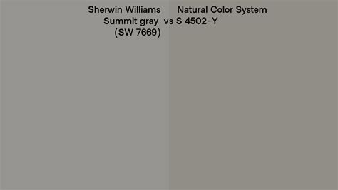 Sherwin Williams Summit Gray SW 7669 Vs Natural Color System S 4502 Y