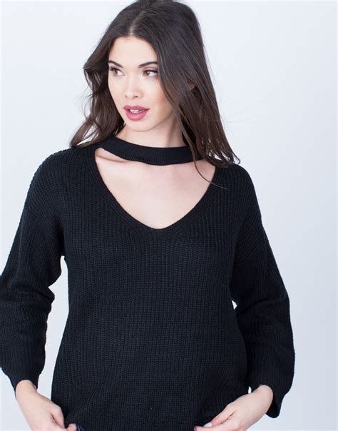 Comfy Choker Neck Sweater Light Blush Sweater Black Choker Sweater