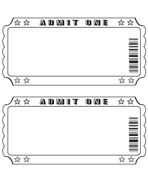 Blank Ticket Printable Tickets Ticket Template Printable Ticket