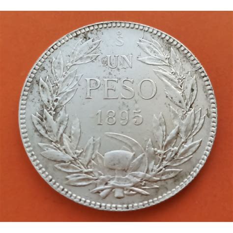 Republica De Chile 1 Peso 1878 So Santiago Condor Y Escudo Km1421