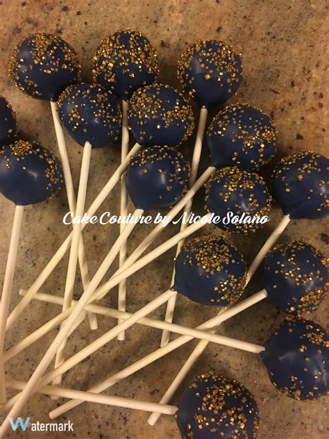 Navy Blue And Gold Cake Pops Navy Blue Wedding Cakes Navy Blue And