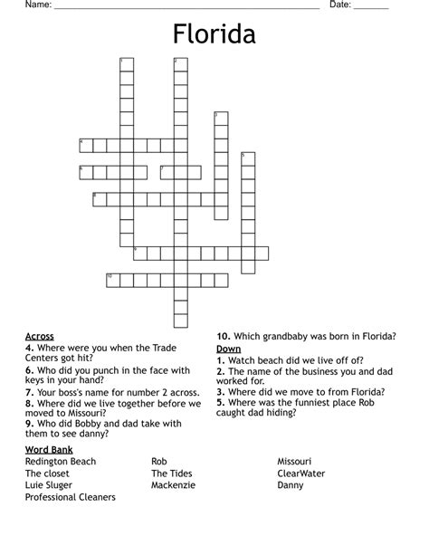 Florida Crossword Wordmint