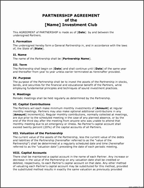 Limited Partnership Agreement Template Free DocTemplates