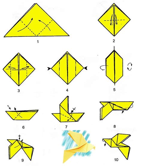 Origami Dove Single Chart Origamiartus