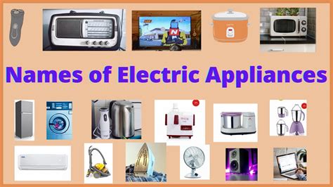 Electric Appliances Names For Kids Learn Household Appliance Names In