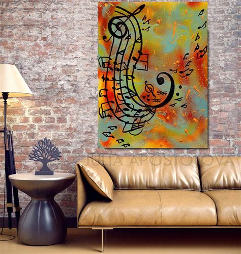 Music Notes Painting Abstract Music Art Print Musical Notes Etsy