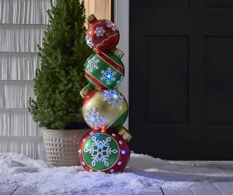 Winter Wonder Lane Light Up Christmas Stacked Ornaments Tabletop Decor