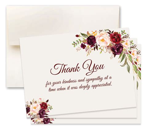 15 Sympathy Acknowledgement Cards Funeral Thank You Cards Includes