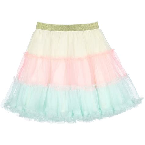 Billieblush Girls Tricolour Tulle Skirt With Beaded Fringe Detailing