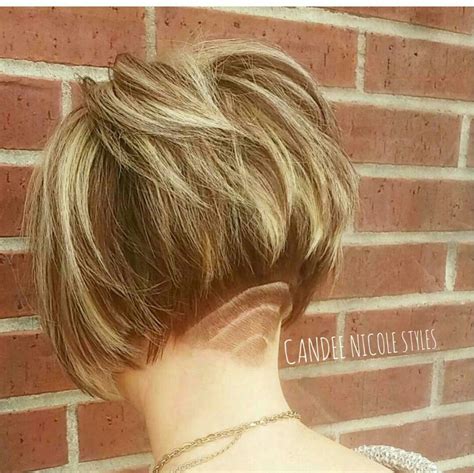 Best stacked bob haircuts worth, stacked bob is a classic haircut that is still trendy, flattering to slightly textured cut with beautiful undercut adding small detail like that make it even more trendy and. Angled stacked bob work undercut and etching by ...