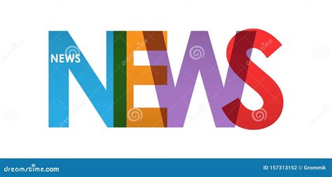 News Color Colorful Banner Lowercase Letters Stock Vector