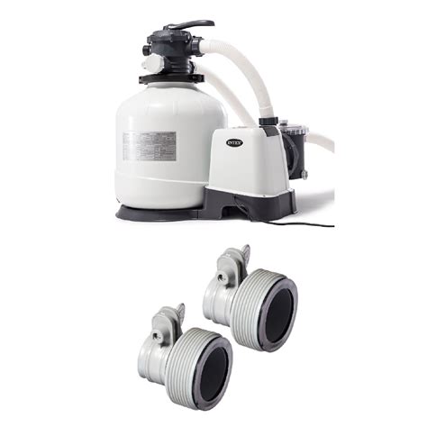 Intex Pool Sand Filter Pump W Automatic Timer And Replacement Hose