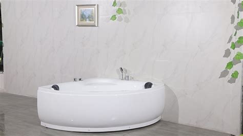 Cheap Fiberglass Two People Freestanding Whirlpool Corner Bathtub With Massage Function China
