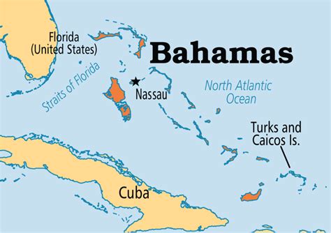 La Mappa Politica Delle Bahamas Illustrazione Vettori