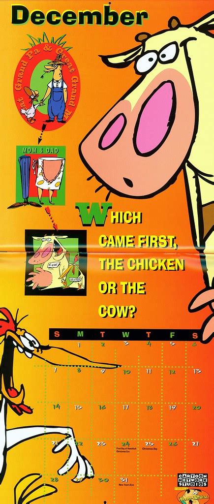 1997 December Hanna Barbera Cartoons Calendar Cow And Chick Flickr
