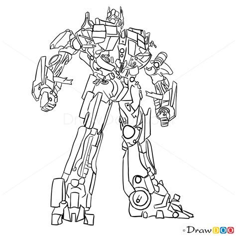 How To Draw Optimus Prime Transformers