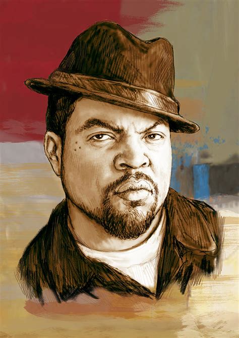 Ice Cube Stylised Pop Art Drawing Portrait Poster Drawing By Kim Wang
