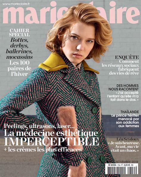 L A Seydoux Marie Claire Magazine France November Issue Celebmafia