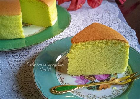 Pandan Cheese Sponge Cake Foto Resep Utama Resep Sponge Cake Resep