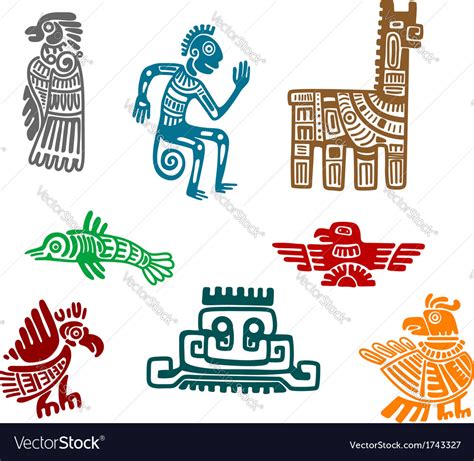 aztec and maya ancient drawing art royalty free vector image