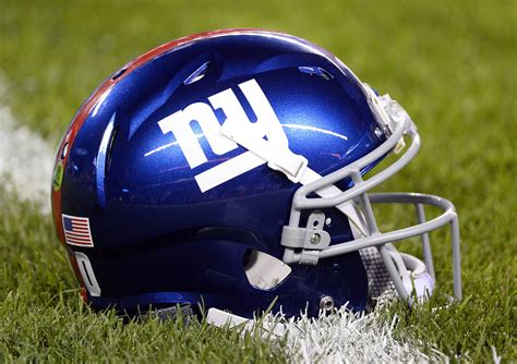 New York Giants Helmet On Field