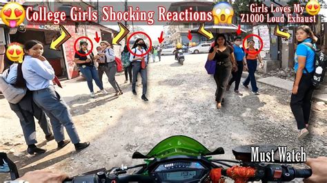 College Girls Shocking Reactions And She Loves My Superbike Z1000 Loud