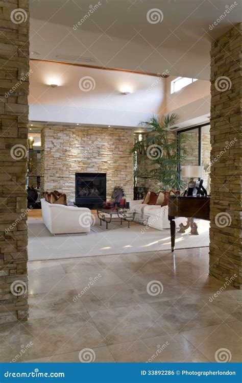 Spacious Living Room In House Stock Photo Image Of Armchair Home