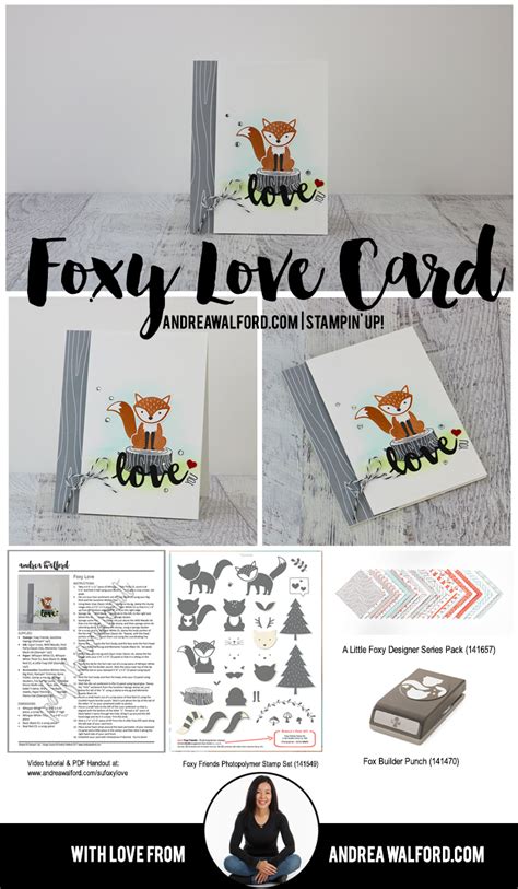 Stampin Up Video Tutorial Foxy Love Card Andrea Walford