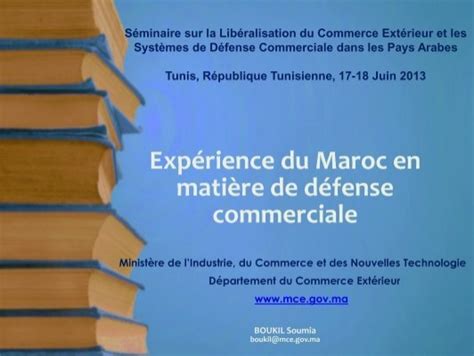 Exp Rience Du Maroc En Mati Re De D Fense Commerciale Icdt