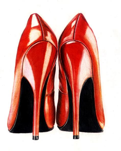 High Heels Colored Pencils Drawing Drawing High Heels Shoes Drawing
