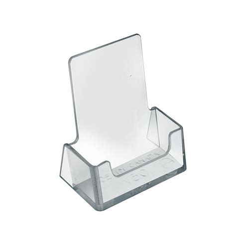 5 x 7 acrylic business card stand with sign holder this acrylic business card stand includes a sign holder designed to hold 5 x 7 graphics. Azar Displays Clear Acrylic Vertical Business Card Holder ...