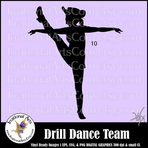 Drill Dance Team Silhouettes Pose 10 With 1 Eps And 1 Svg Etsy
