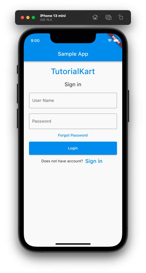 Flutter Login Sign Up Screen Example TutorialKart