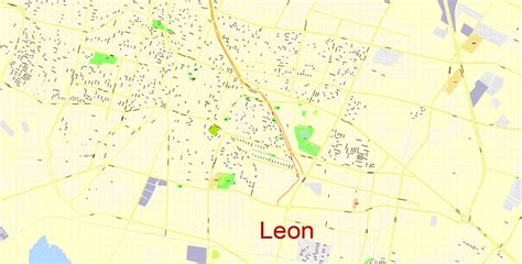 Printable Map Leon Mexico G View Level 17 Ai 10 Ai Pdf 1 