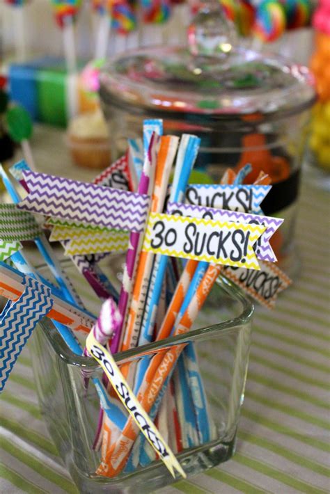 Anniversary party themes run the gamut from traditional and classic to colorful and creative. Cool Party Favors | 30th Birthday Theme Party Ideas - 30 Sucks