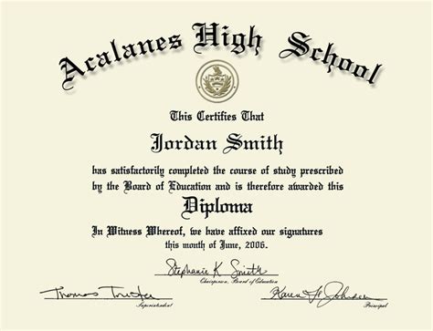 60 Free High School Diploma Template Printable Certificates