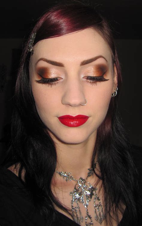 Glitter Is My Crack Neutral Eye Red Lips Makeup Look