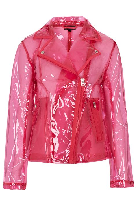 Topshop Pink Clear Plastic Jacket Lyst