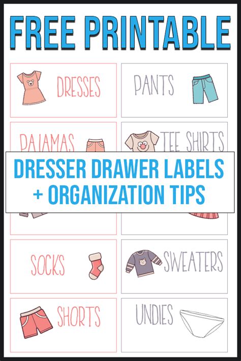 Free Printable Clothing Drawer Labels
