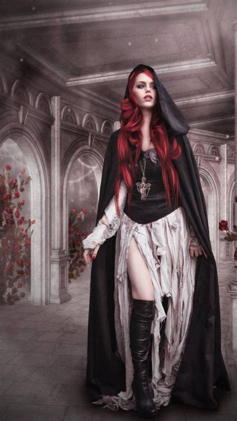 Love Her Red Hair Frau Gothische Schönheit Boho Kleidung