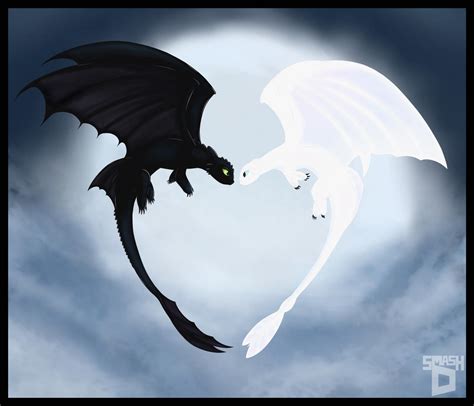 Love At Nightfall Toothless And Light Fury By Smash D On Deviantart