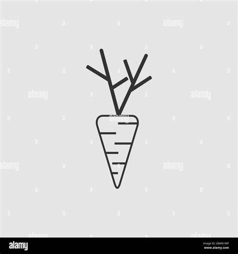 Carrot Icon Flat Black Pictogram On Grey Background Vector