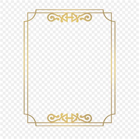Simple Gold Border Hd Transparent Gold Color Simple Line Border Frame