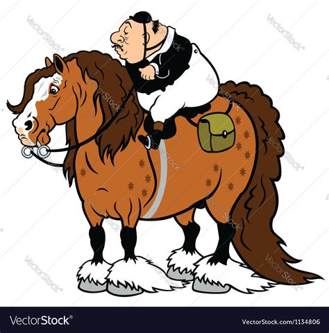 Fat Rider With Heavy Horse Royalty Free Vector Image