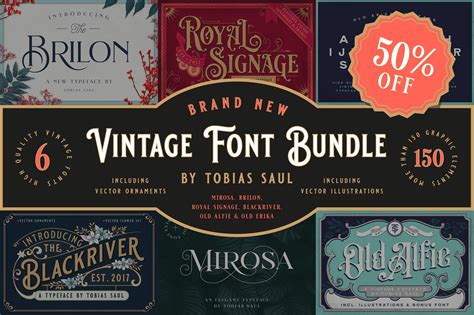 Vintage Font Bundle ~ Display Fonts ~ Creative Market