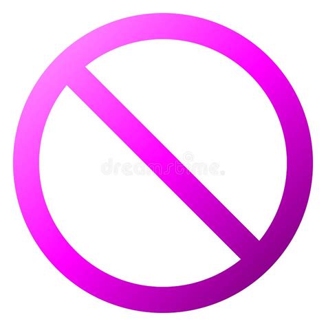 No Sign Purple Thin Gradient Isolated Vector Stock Vector