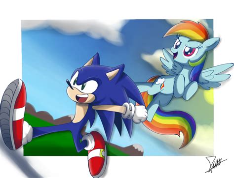 Sonic and equestria girls is a crossover fanfiction between the sonic the hedgehog and my little pony: .:Sonic Rainbow Boom:. by The-Butcher-X on DeviantArt